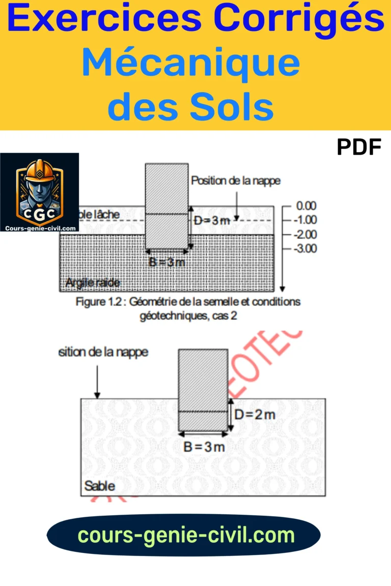 document PDF complet qui contient l'ensemble des TD exercices corrigés en mécanique des sols