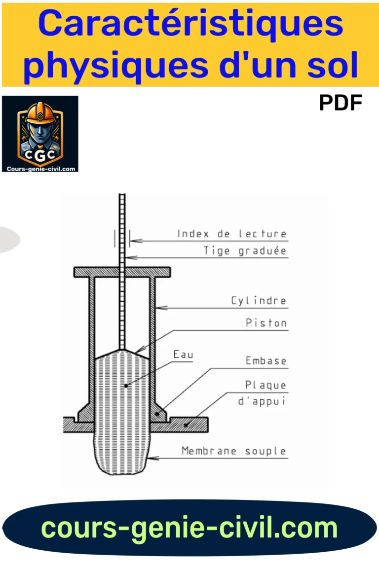 PDF sur les caractéristiques et propriétés physiques d'un sol, comprenant des informations sur la composition, la densité, l'humidité et les méthodes de prélèvement."