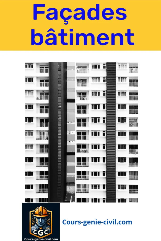 Façade en béton moderne avec des éléments architecturaux sculptés, combinant esthétique et fonctionnalité.