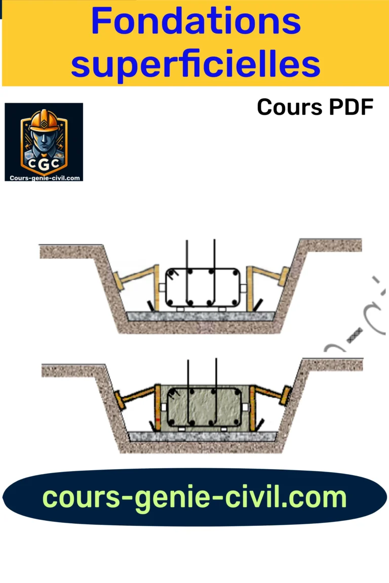 Téléchargez le cours PDF sur les fondations superficielles en génie civil - concepts détaillés et notions pratiques.