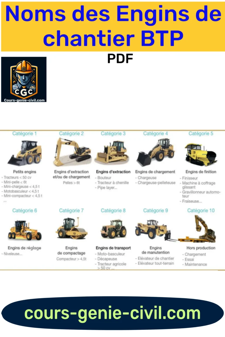 Un guide complet téléchargeable qui explore les différents types d'engins de chantier et leurs rôles essentiels sur un site de construction.