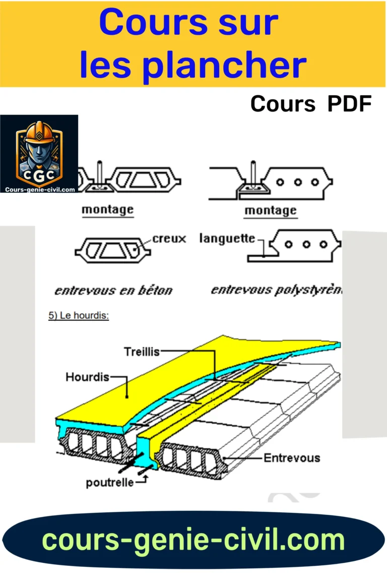 Cours PDF sur les planchers, détaillant les procédés généraux de construction en génie civil.