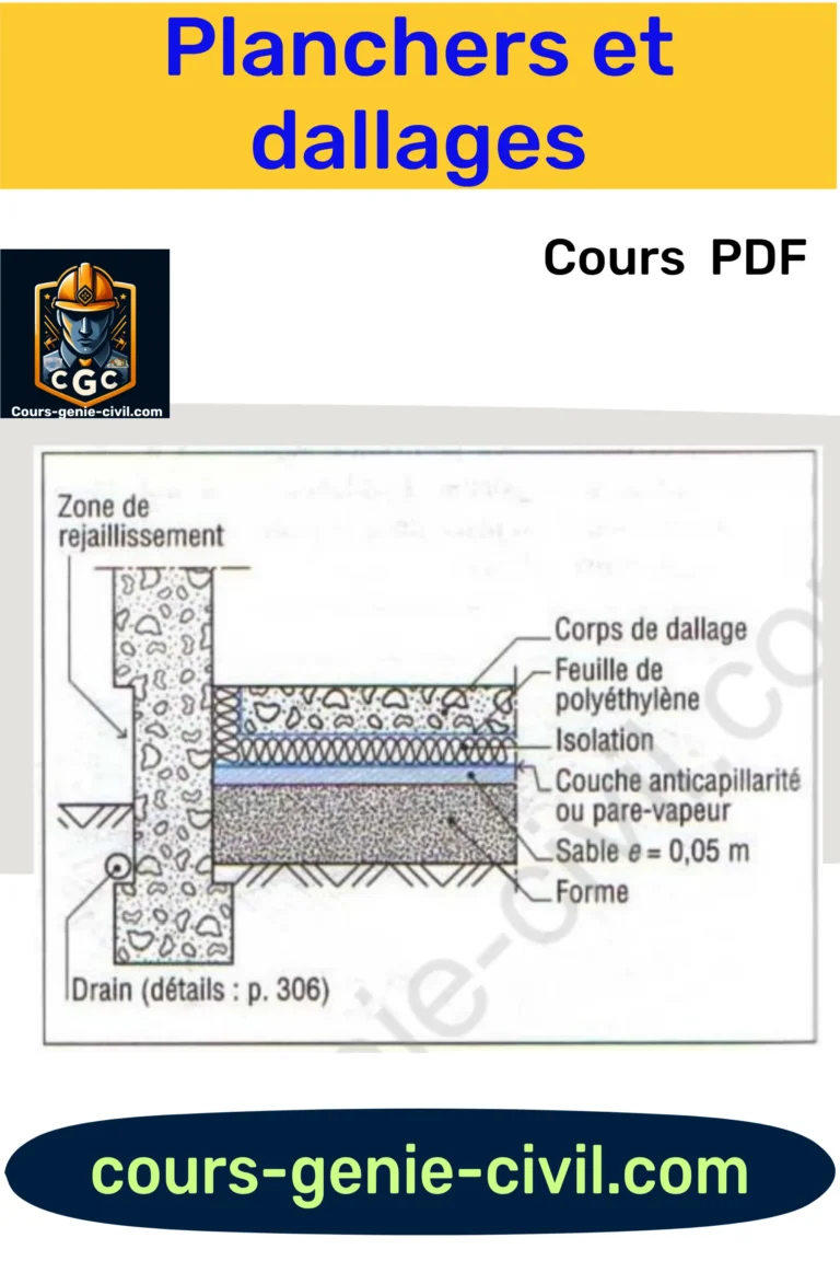 Illustration des planchers et dallages, mettant en avant les fondements essentiels de la construction.