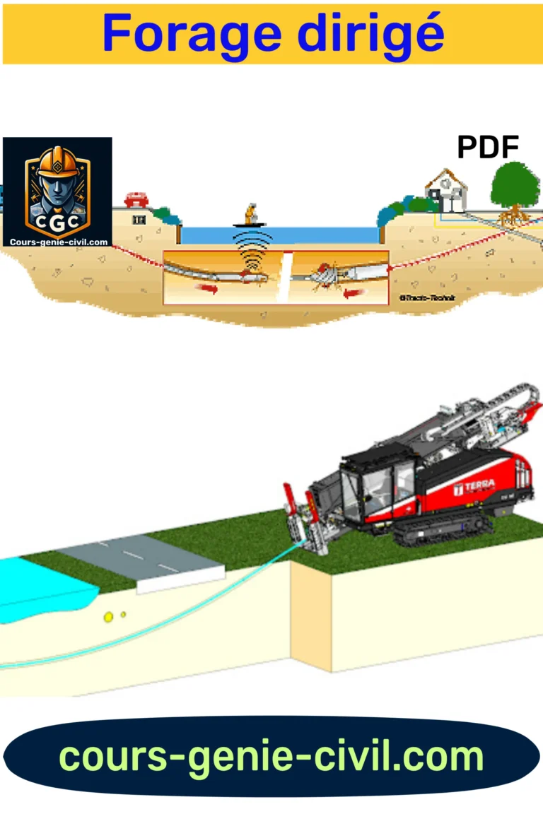 Visuel illustrant les techniques modernes de forage, y compris le forage dirigé et le forage horizontal, avec un lien vers un PDF détaillant ces méthodes.