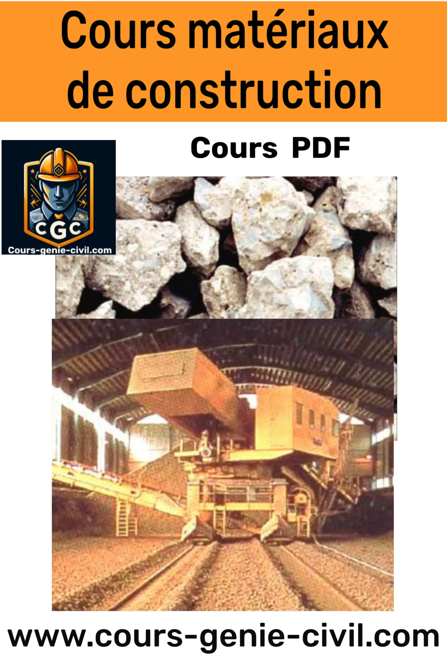 Illustration d'un cours PDF sur les matériaux de construction en génie civil, couvrant les types de matériaux et leurs propriétés techniques.