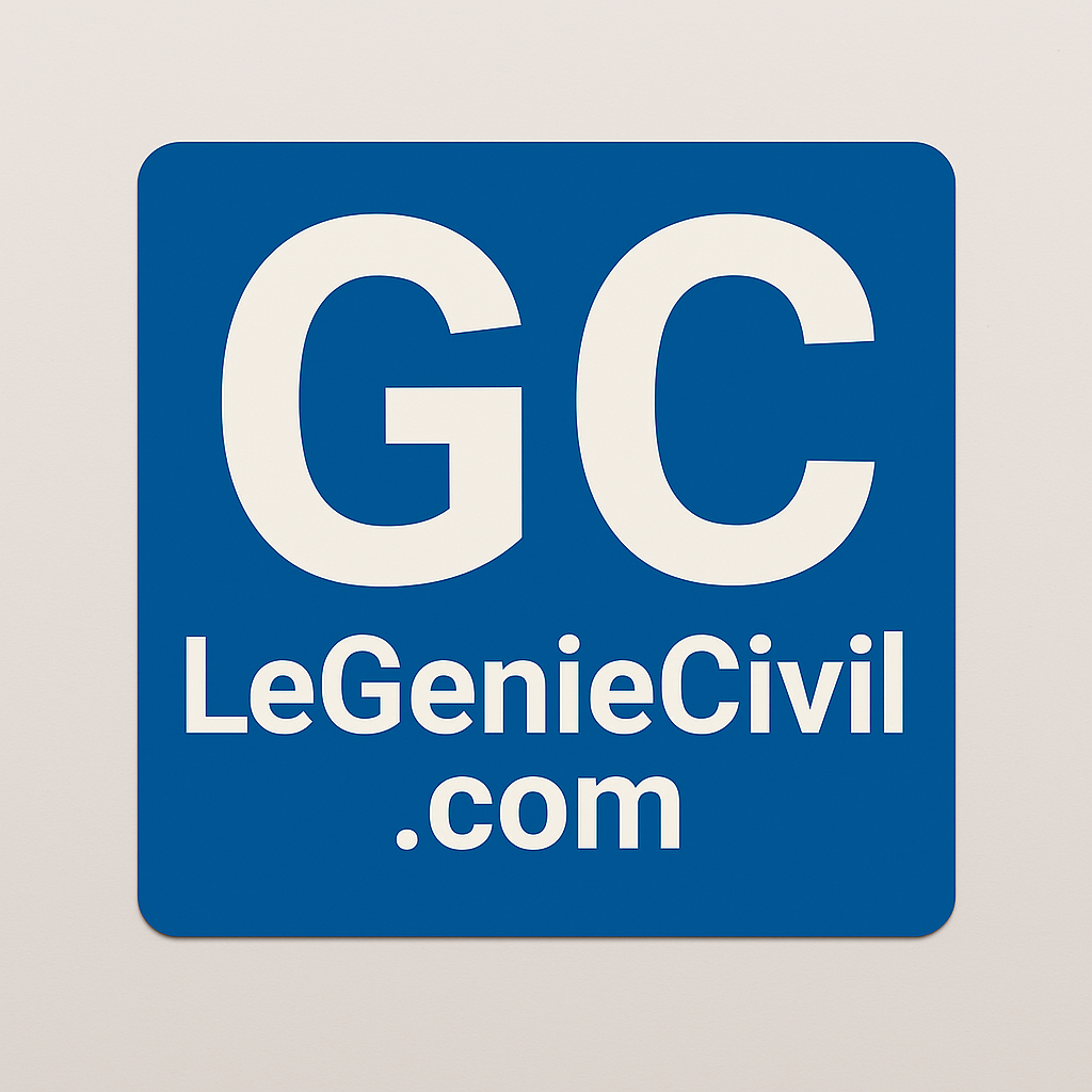 Logo officiel du site Le Génie Civil - Une identité visuelle représentant le domaine du génie civil.
